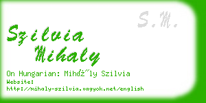 szilvia mihaly business card